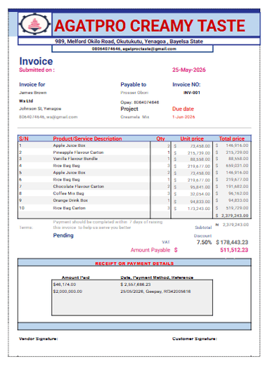 Automated Invoice for Accounts Receivables  (Google Sheet-Based)