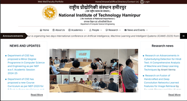 NIT Hamirpur CSE Department's Official Website