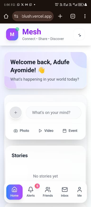 Realtime Social Media Platform